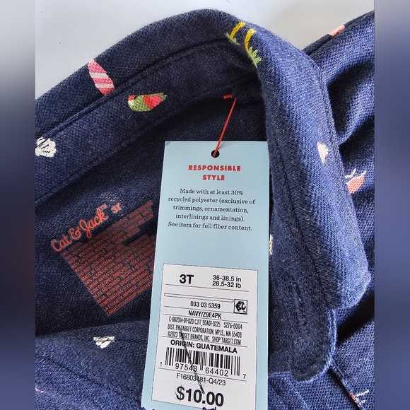 Cat & Jack Button Down Shirt - 3T NWT - Picture 4 of 7